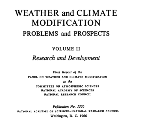 weather and climate modification problems and progress vol II 1966